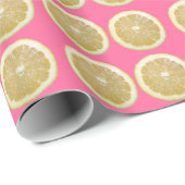 Pink Lemonade, Zitronenslices Geschenkpapier (Rolleneckpunkt)