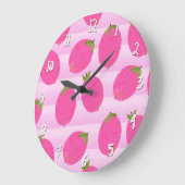 Pink Lemons Lemonade Sommer Frucht Spaß hell Große Wanduhr (Winkel)