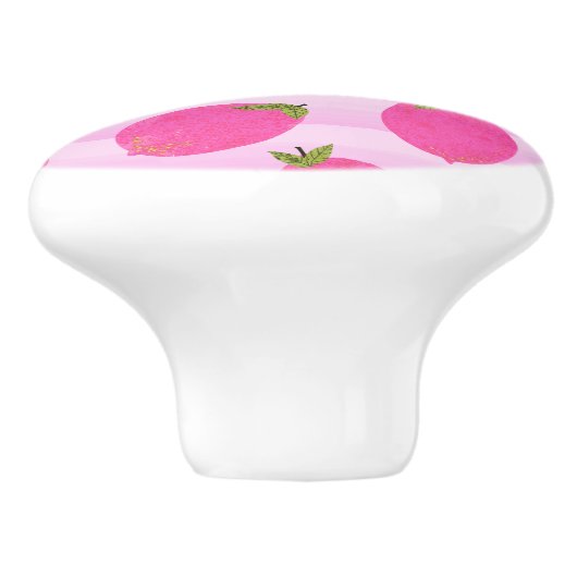 Pink Lemons Lemonade Sommer Frucht Spaß hell Keramikknauf (Seitenansicht)