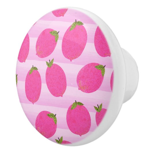 Pink Lemons Lemonade Sommer Frucht Spaß hell Keramikknauf (Rechts)