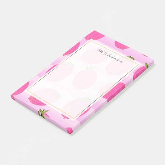 Pink Lemons Lemonade Sommer Frucht Spaß hell Post-it Klebezettel (angewinkelt)