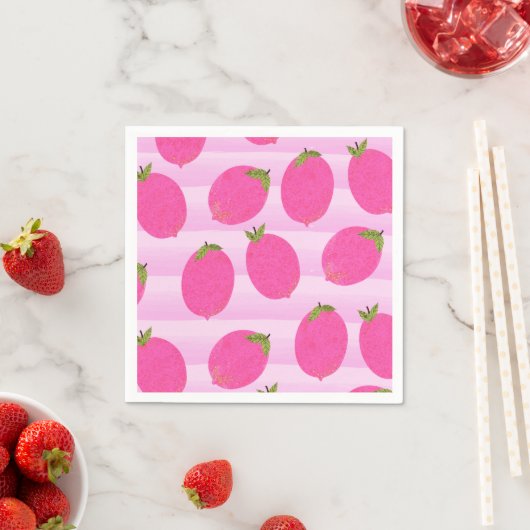 Pink Lemons Lemonade Summer Frucht Party Serviette (Beispiel)