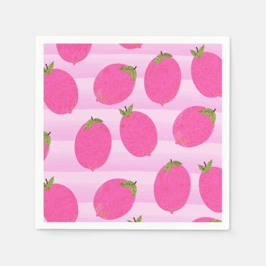Pink Lemons Lemonade Summer Frucht Party Serviette (Vorderseite)