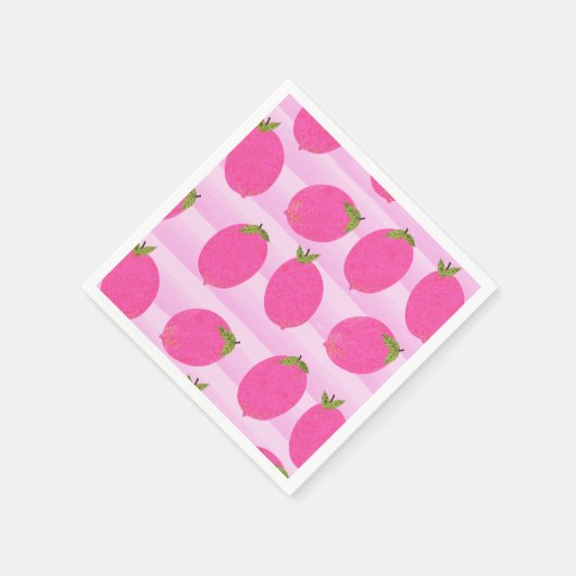 Pink Lemons Lemonade Summer Frucht Party Serviette (Ecke)