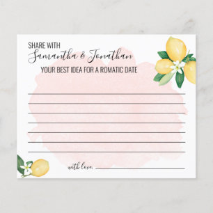 Pink Lemons Share a Date Ideo Shower Game Card Flyer