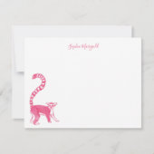 Pink Lemur Personalisiert Stationery Mitteilungskarte (Vorderseite)