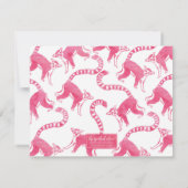 Pink Lemur Personalisiert Stationery Mitteilungskarte (Rückseite)