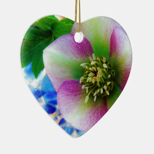 Pink Lenten Rose Keramikornament (Rechts)