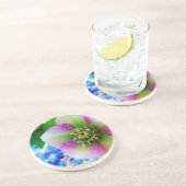 Pink Lenten Rose Sandstein Untersetzer (Seite)