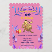 Pink Leo (23. Juli - 22. August) Einladung (Vorne/Hinten)