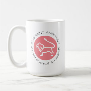 Pink Leo Zodiac Star Sign Personality Eigenschafte Kaffeetasse