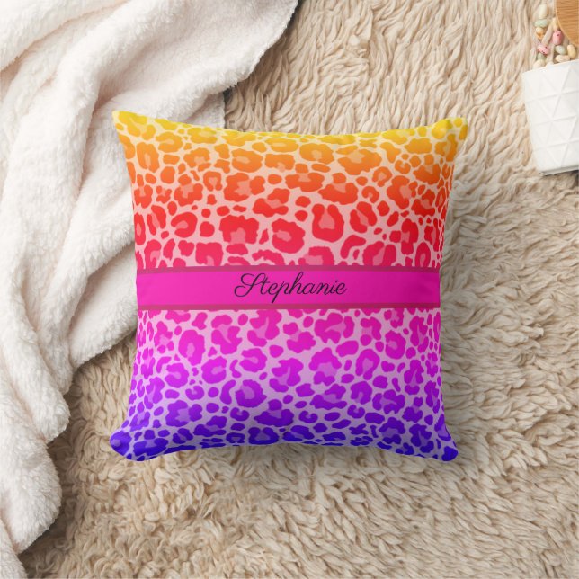 Pink Leopard Animal Print Cheetah Glitzer Chic Kissen (Decke)