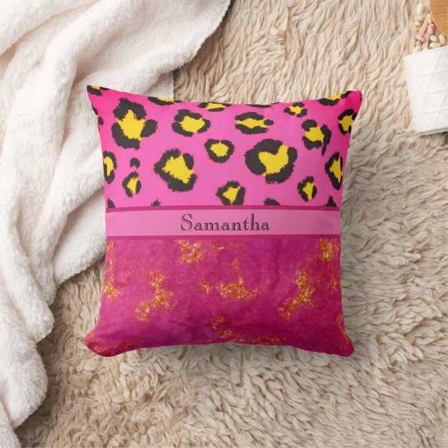 Pink Leopard Animal Print Cheetah Trendy Kissen (Decke)