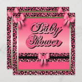 Pink Leopard Animal Print für eine Babydusche Einladung (Vorne/Hinten)