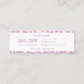 Pink Leopard Animal Print Muster Discount Geschenk Mini Visitenkarte (Rückseite)