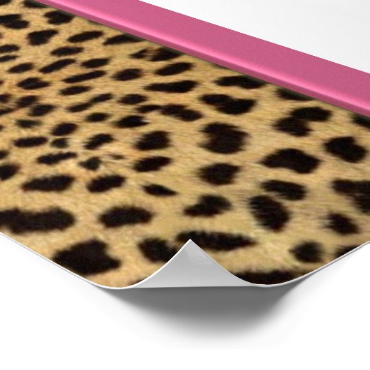 Pink Leopard Baby Duschbanner Poster (Ecke)