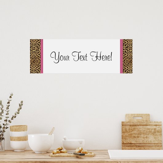 Pink Leopard Baby Duschbanner Poster (Küche)