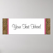 Pink Leopard Baby Duschbanner Poster (Vorne)
