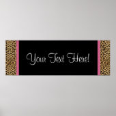 Pink Leopard Baby Duschbanner Poster (Vorne)