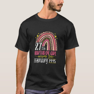 Pink Leopard Best 27. Geburtstag Ever Rainbow Febr T-Shirt