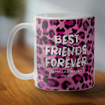 Pink Leopard BESTE FREUNDIN Beste Freundschaften Kaffeetasse<br><div class="desc">Süße Tier drucken BESTE FREUNDIN Tasse mit einem mädchenhaften,  rosa Leopardenmuster Hintergrund,  die Worte "die besten Freunde für immer",  Sie und Ihre Besties Namen,  und das Jahr,  in dem Sie Freunde wurden.</div>