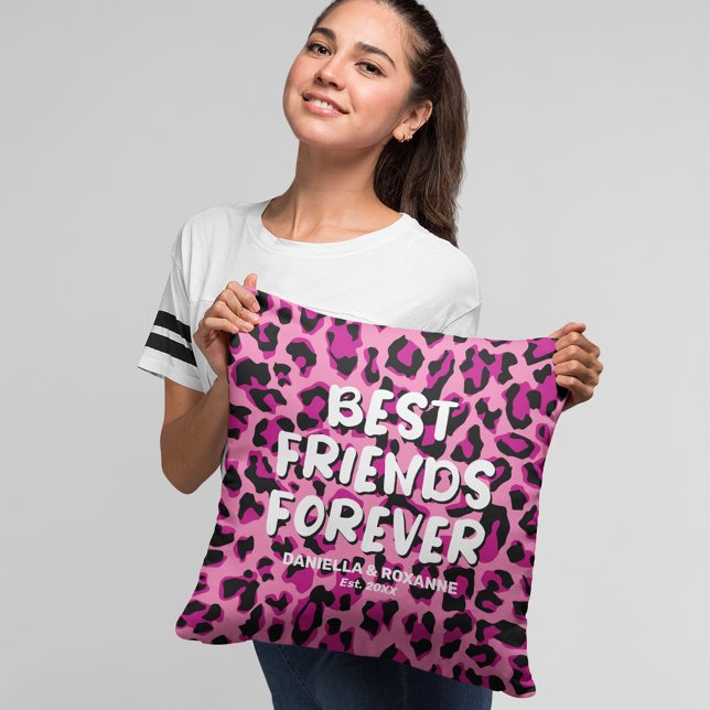 Pink Leopard BESTE FREUNDIN Beste Freundschaften Kissen (Von Creator hochgeladen)