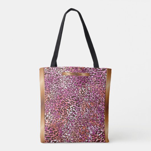 Pink Leopard Camo Animal Print Pattern Tasche (Rückseite)
