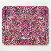 Pink Leopard Camo Style Customized Name Mousepad (Vorne)