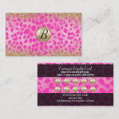 Pink Leopard Cheetah Gold Glitzer Kundenloytion Treuekarte (Vorne/Hinten)