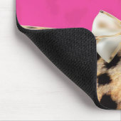 Pink & Leopard Cheetah Print Bow Mouse Pad Mousepad (Ecke)