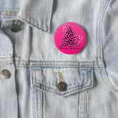 Pink Leopard Cheetah Weihnachtsbaum Button (Beispiel)