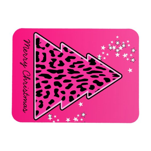 Pink Leopard Cheetah Weihnachtsbaum Magnet (Horizontal)