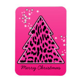 Pink Leopard Cheetah Weihnachtsbaum Magnet (Vertikal)