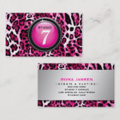 Pink-Leopard "des Knopf-311-Sleek" Visitenkarte (Vorne/Hinten)