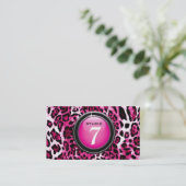 Pink-Leopard "des Knopf-311-Sleek" Visitenkarte (Stehend Vorderseite)