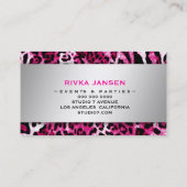 Pink-Leopard "des Knopf-311-Sleek" Visitenkarte (Rückseite)