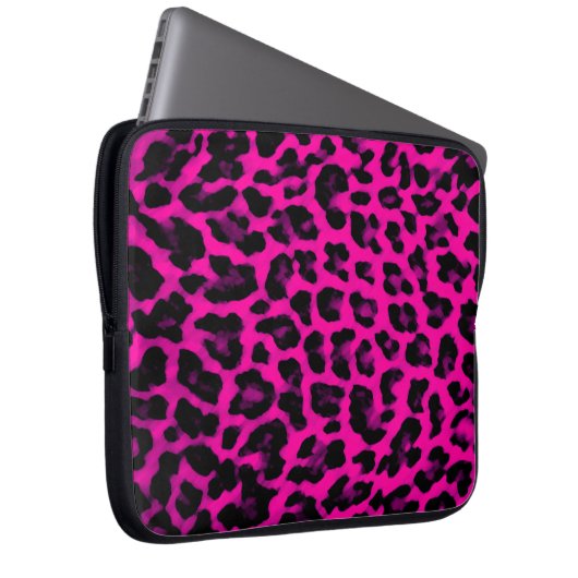 Pink-Leopard-Druck-Laptop-Hülse Laptopschutzhülle (Vorne Rechts)