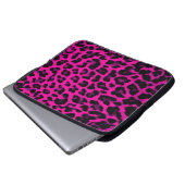 Pink-Leopard-Druck-Laptop-Hülse Laptopschutzhülle (Vorne Knopf)