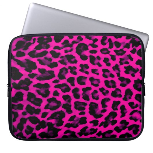 Pink-Leopard-Druck-Laptop-Hülse Laptopschutzhülle (Vorderseite)