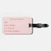 Pink Leopard Druck mit Perlen Mit Monogramm Gepäckanhänger (Rückseite horizontal)