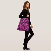 Pink-Leopard-Druck Tragetaschen Mit Langen Trägern (Am Model)