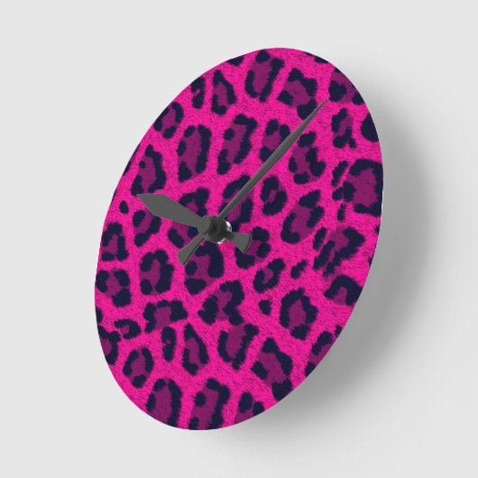 Pink-Leopard-Druck-Wanduhr Runde Wanduhr (Winkel)