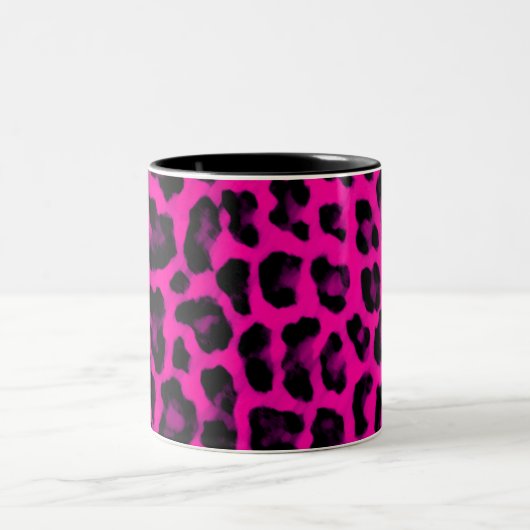 Pink-Leopard-Druck Zweifarbige Tasse (Mittel)
