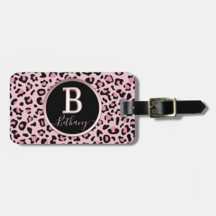 Pink Leopard Druckbuchstabe B Gepäckanhänger
