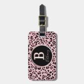 Pink Leopard Druckbuchstabe B Gepäckanhänger (Vorderseite vertikal)