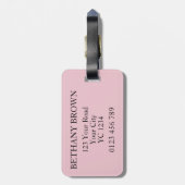 Pink Leopard Druckbuchstabe B Gepäckanhänger (Rückseite vertikal)