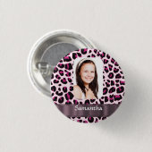 Pink Leopard-Druckvorlage Button (Vorne & Hinten)