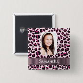 Pink Leopard-Druckvorlage Button (Vorne & Hinten)