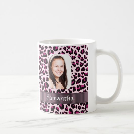 Pink Leopard-Druckvorlage Kaffeetasse (Rechts)