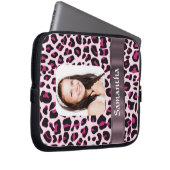Pink Leopard-Druckvorlage Laptopschutzhülle (Vorne Rechts)